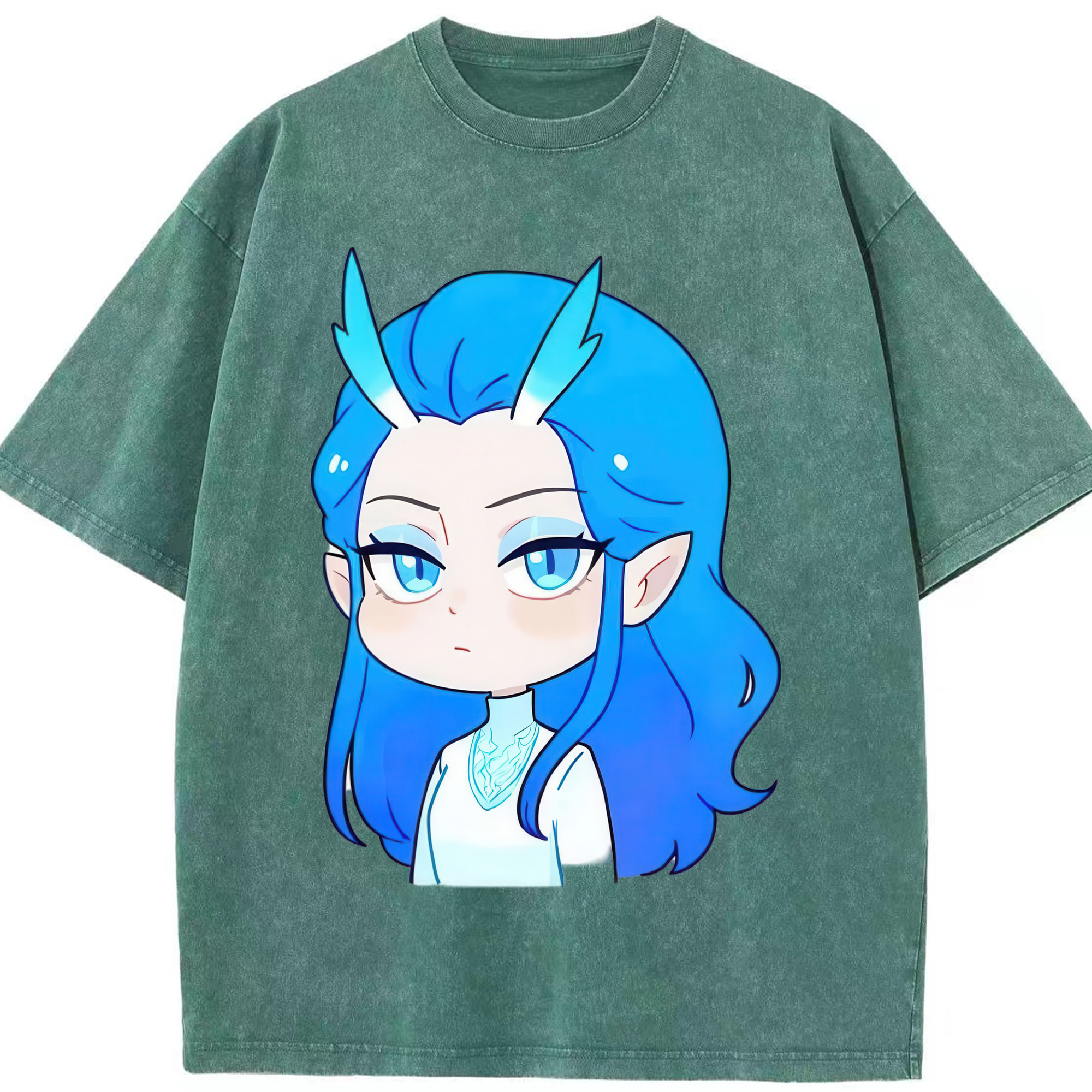 （画像用） Ne Zha 2 ナタ 魔童の大暴れ 綿100% ヴィンテージ風 半袖Tシャツ（フロントプリント）